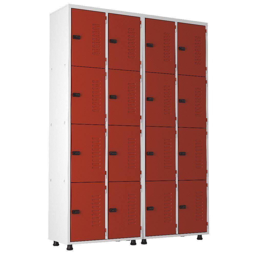 Armário Roupeiro Aço 16 Portas Guarda Volume Trinco