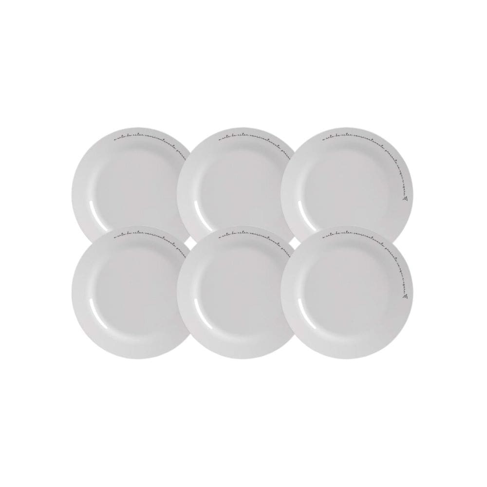 Jogo Prato Raso Sentido Opaline Menu Branco Nadir Kit 6 Un