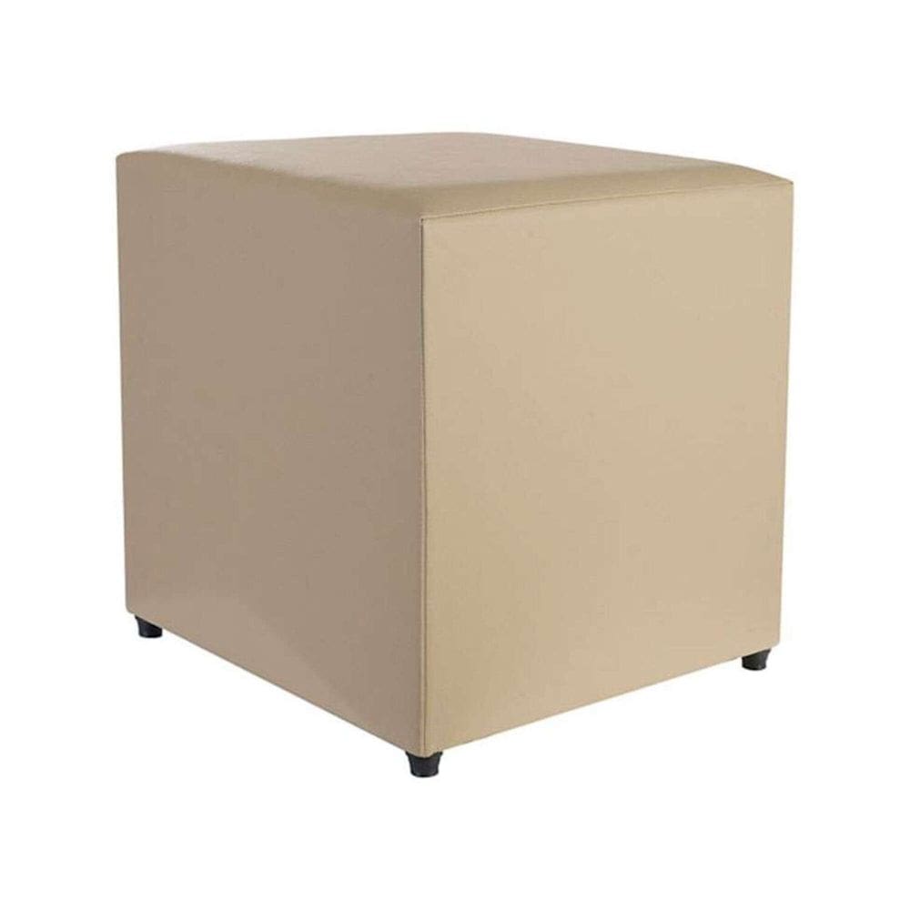 Puff Studio 40x40x40 Cm Courino sem Rodizios Bege