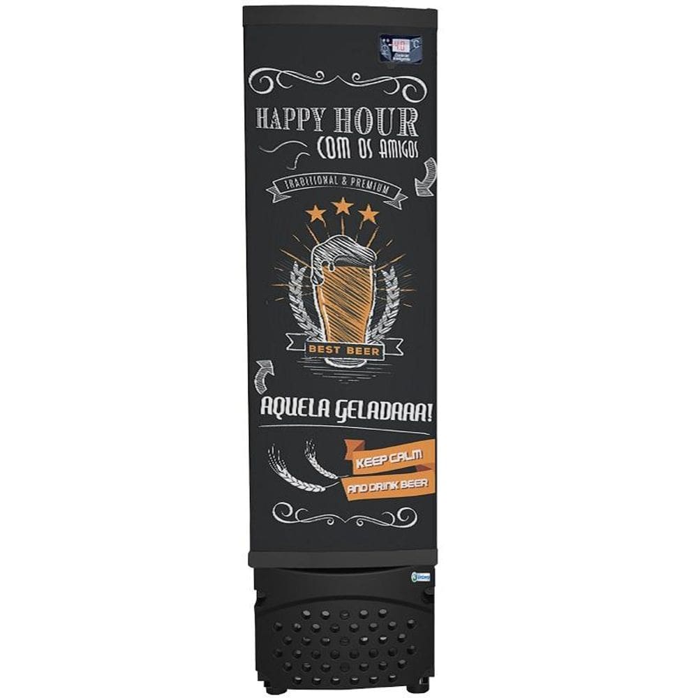 Geladeira/refrigerador 244 Litros 1 Porta Adesivado Happy Hour - Imbera Beyond Cooling - 220v - Ccv144