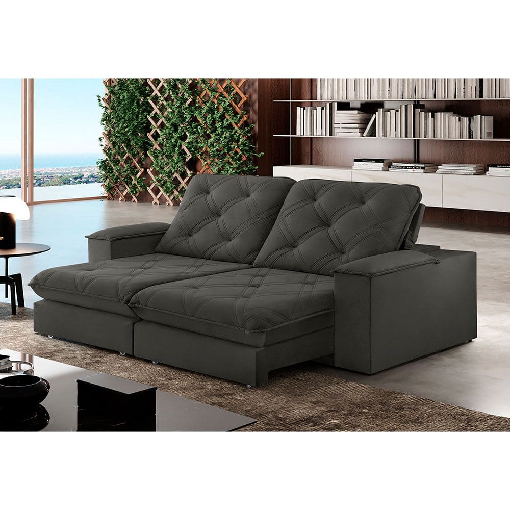 Sofa Retrátil Cuiabá 2,50m Mola Ensacada 04 Lugares Txr