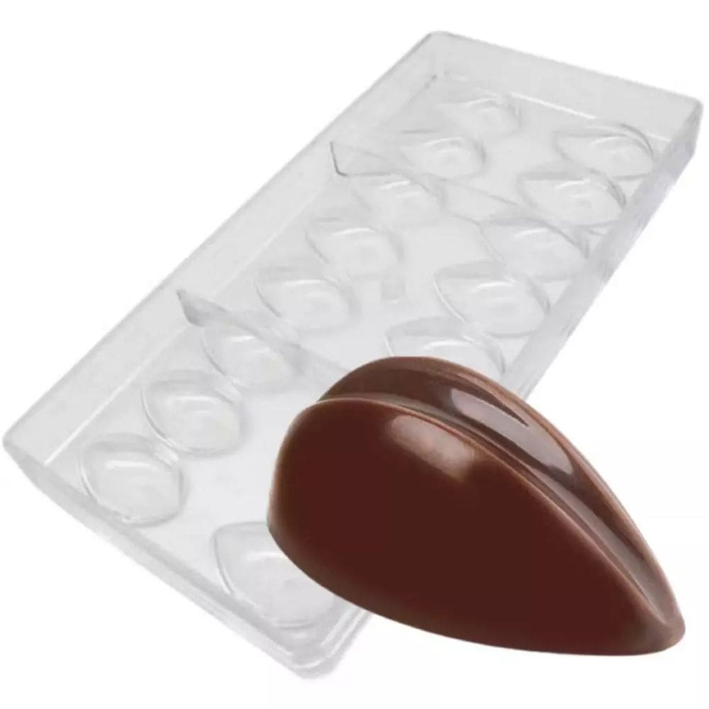 Forma de Chocolate Policarbonato / Bombom Molde Gota com Friso Reutilizável