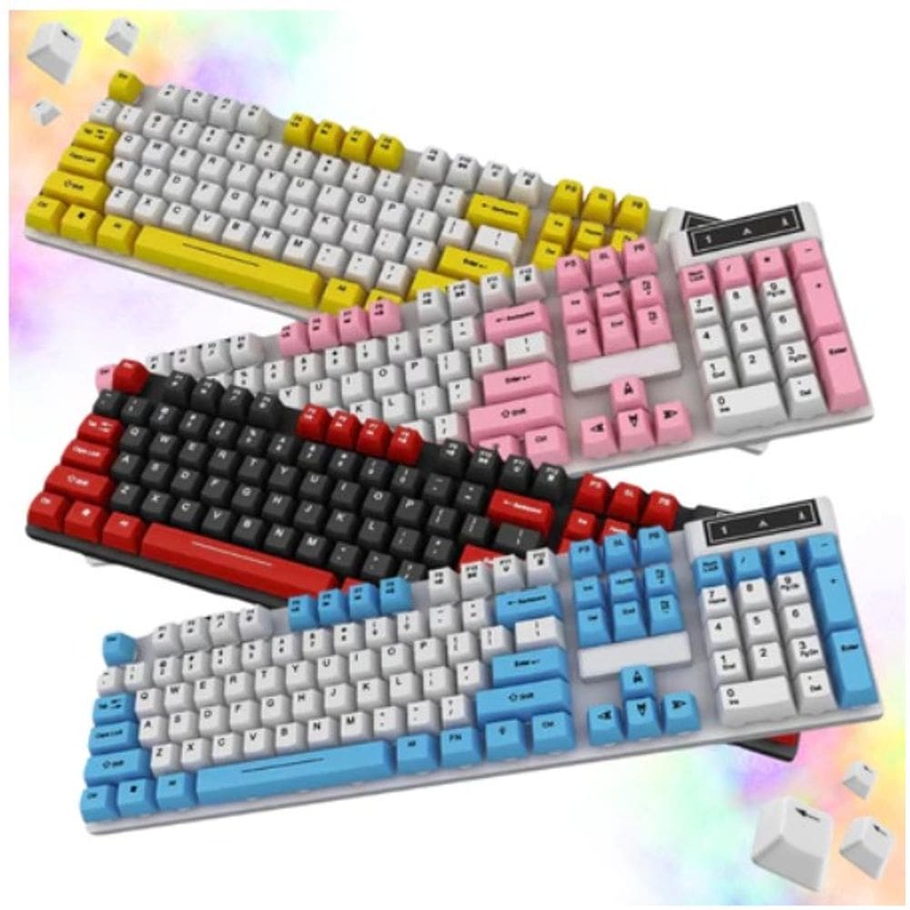 Kit Teclado e Mouse Gamer com LED RGB - Cor variada