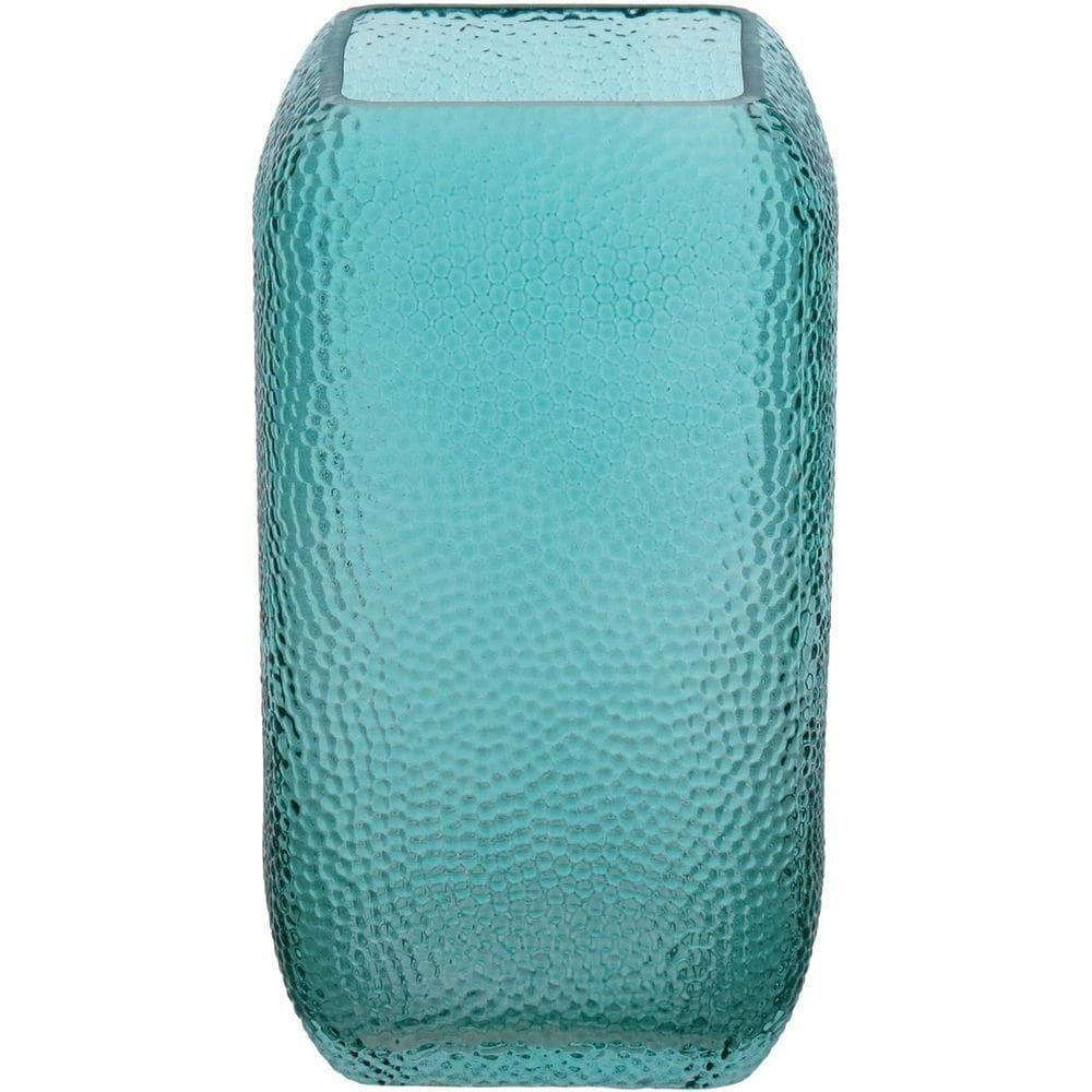 Vaso 25X14X14Cm Vidro Azul