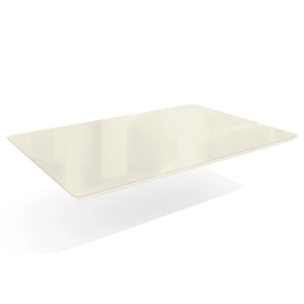 Tampo Mesa Sala De Jantar Madeirado C/vidro Ta31 80x120cm Off White - Kappesberg