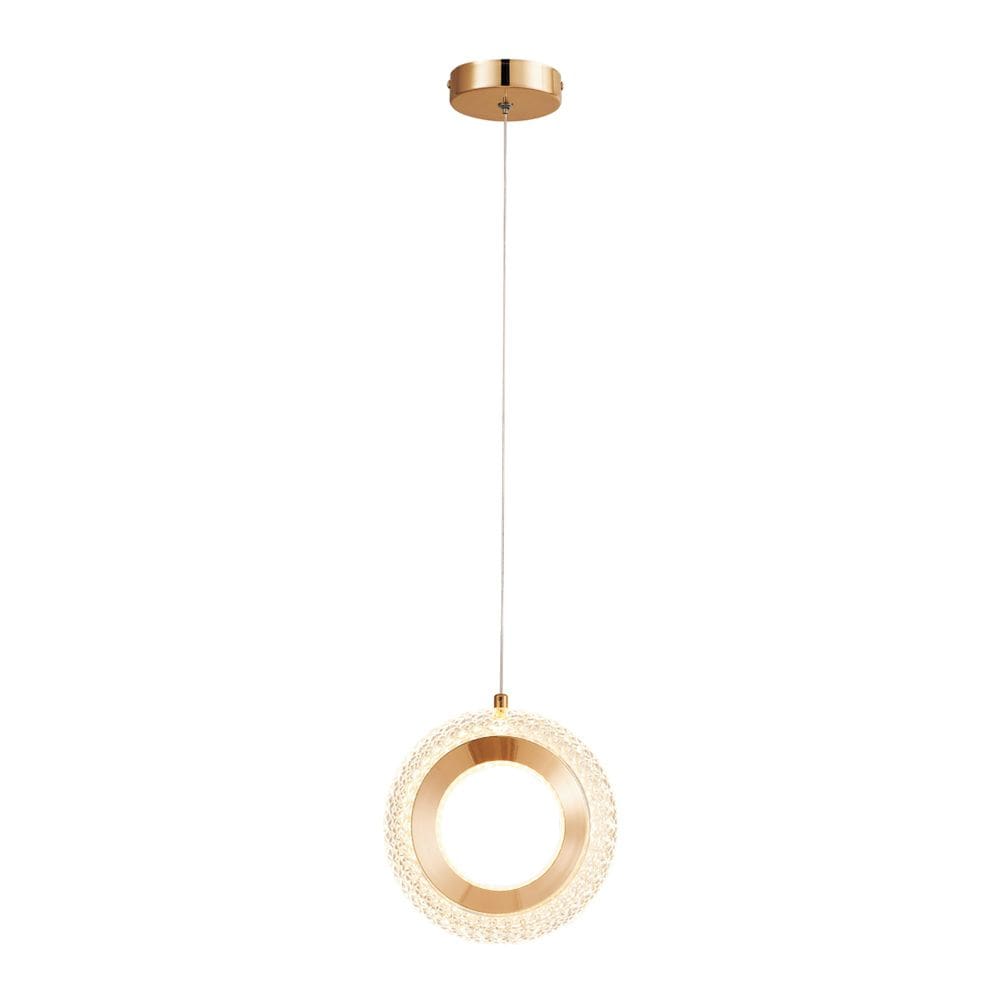 Lustre Pendente Astraled Helvetios PT-9122 Dourado Brilho Led Bivolt