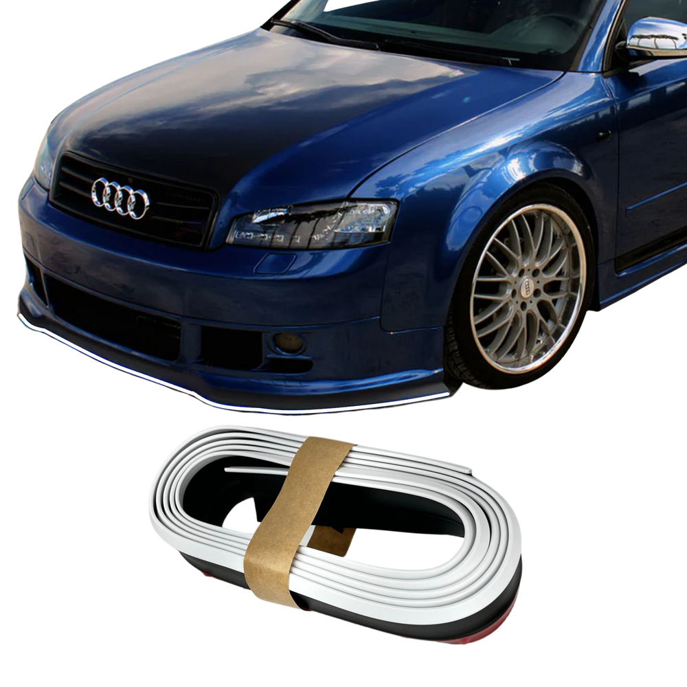 Saia frontal Branco e Preto Flexível Carro Universal Ajustáv