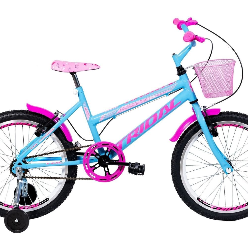 Bicicleta Aro 20 Feminina Infantil Roda Lateral Azul