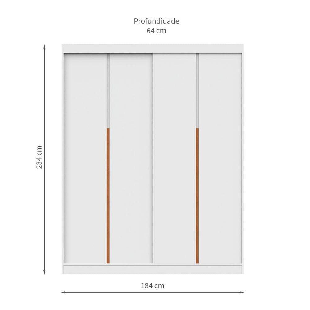 Kit 2 Portas de Correr para Módulo Tuyo com Rodapé Branco 184 cm