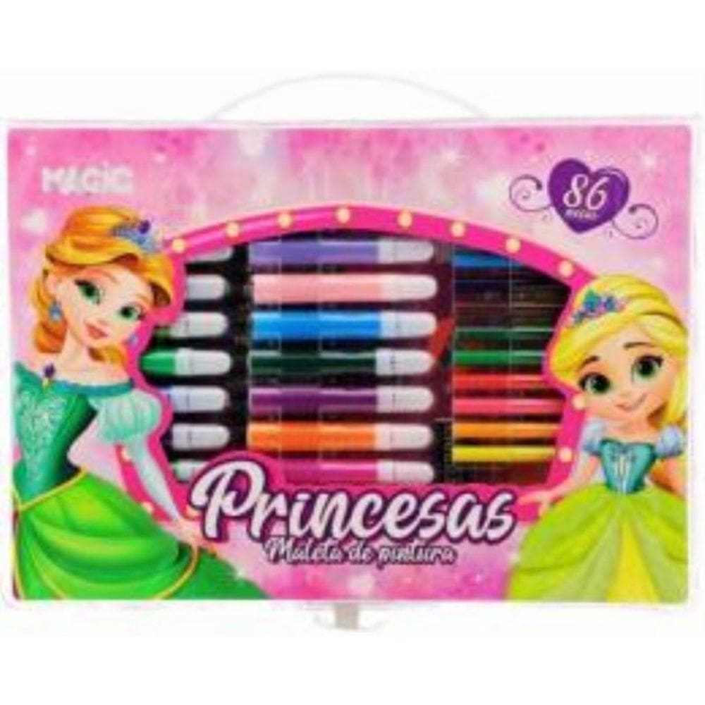 Maleta De Pintura 86 Pecas - Princesas