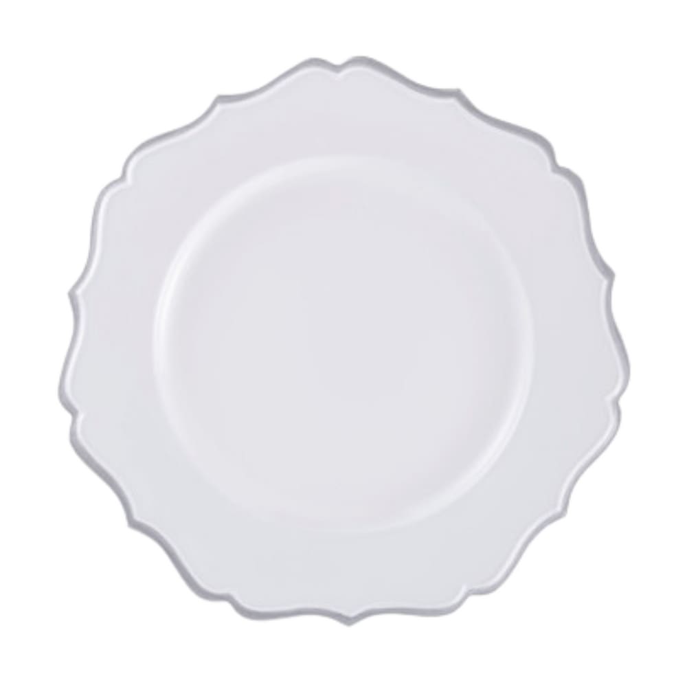 Sousplat Em Polipropileno 33cm Rafimex Branco e Prateado