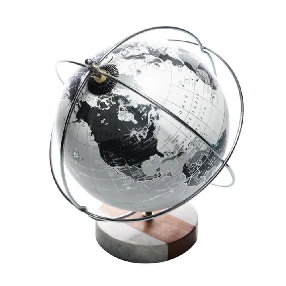 Globo Decorativo Em Plástico E Madeira 24,5x29cm Wolff