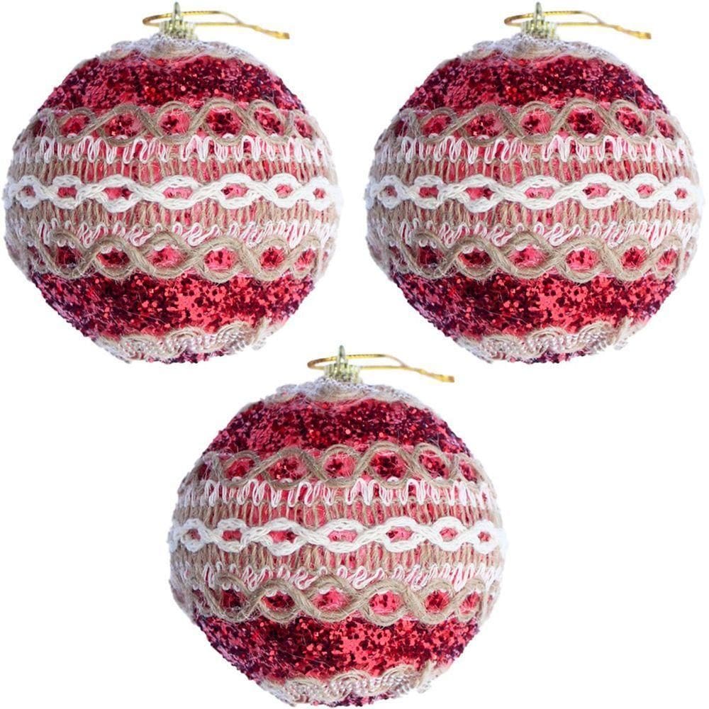 Kit 15 Decoração Bola Vermelha Natal árvore De Natal De 75mm