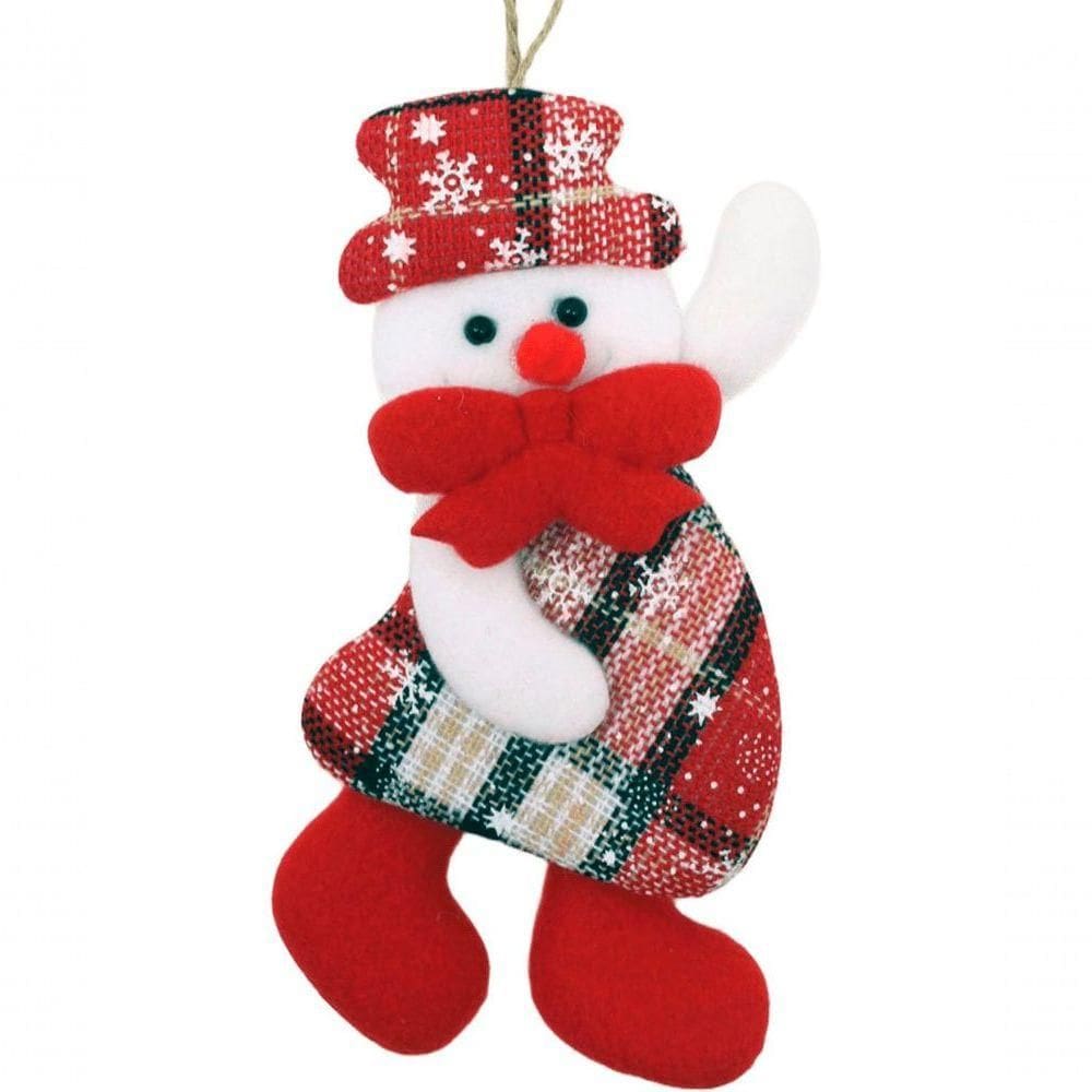 Kit 21 Pendente Natalino Boneco De Neve Papai Noel Rena 18cm