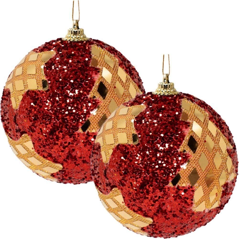 Kit 6 Bolas Natalina árvore De Natal Estrela Artesanal 80mm