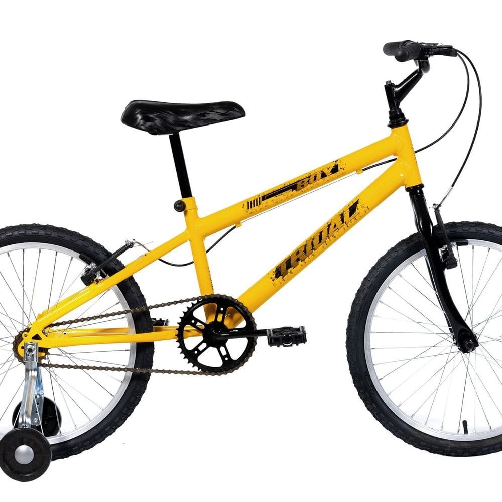 Bicicleta Aro 20 Infantil Mtb Boy com Roda Lateral Amarelo
