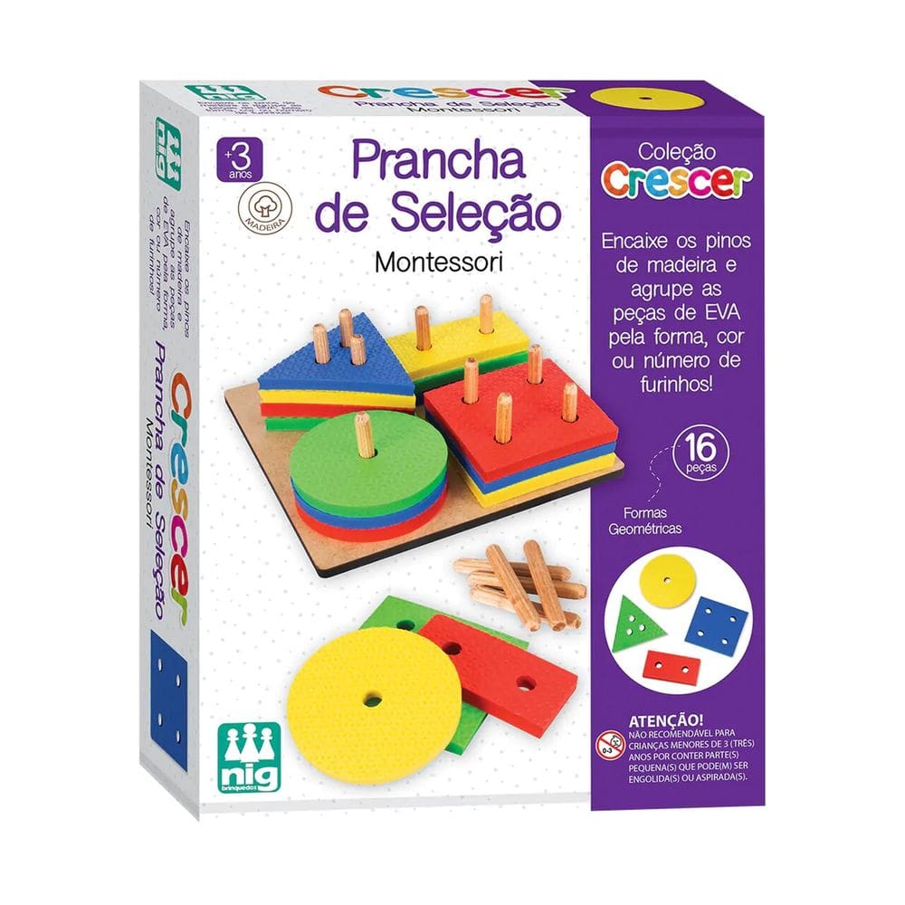 Jogo Pedagógico Prancha de Seleção Montessori Nig - 0460