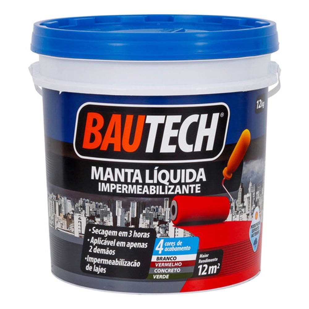 Manta Líquida Acrílica Profissional Cinza 12kg - Bautech