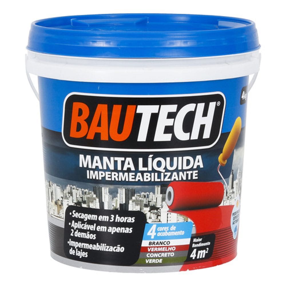 Manta Líquida Acrílica Profissional Branca 4kg - Bautech