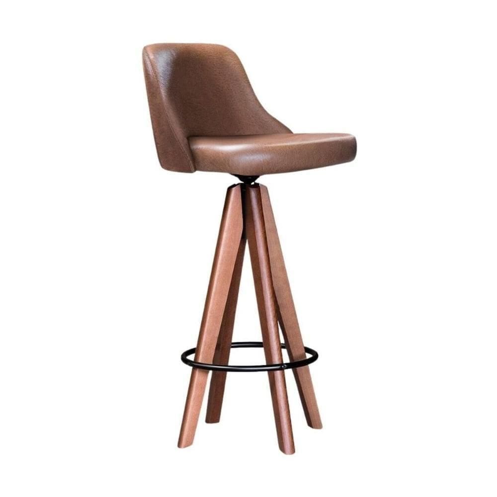 Banqueta Alta Estofada E Giratória Multimóveis Cr20280 Caramelo Caramelo