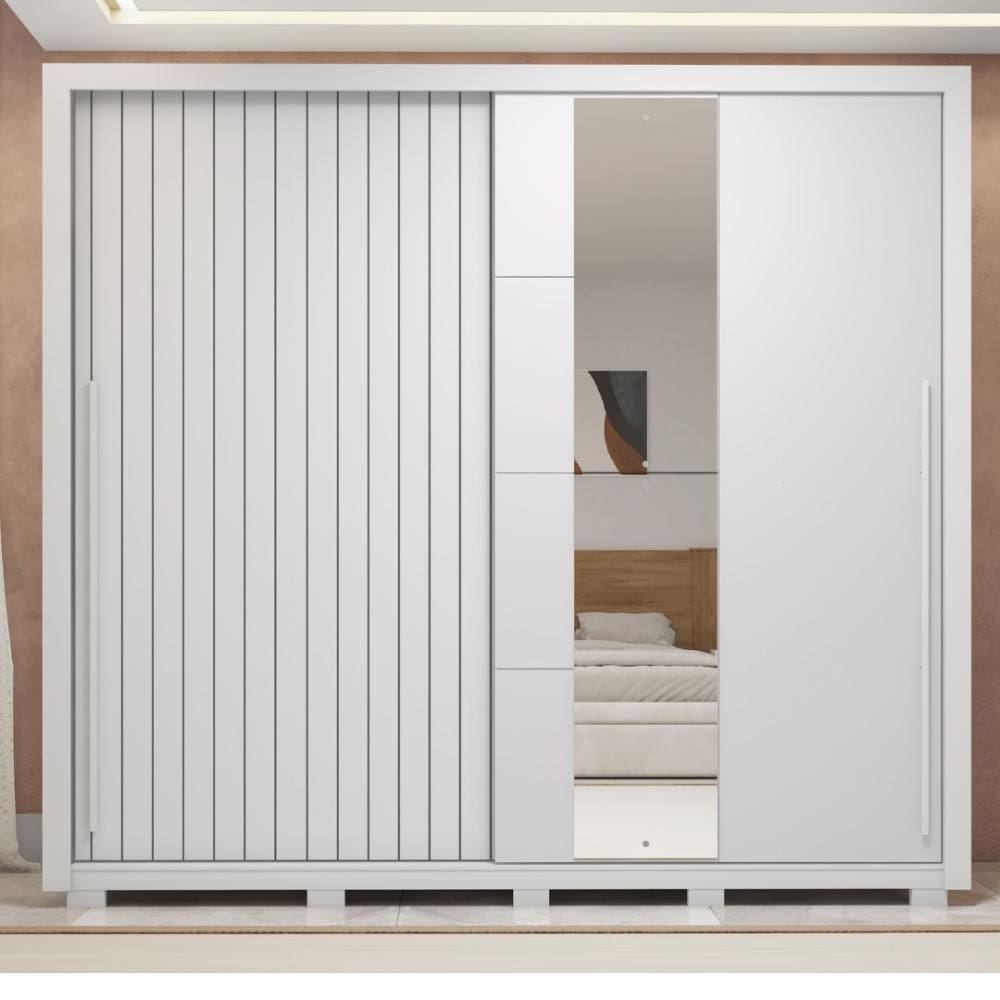 Guarda Roupa Casal 2 Portas 4 Gavetas Romanus Branco Caemmun