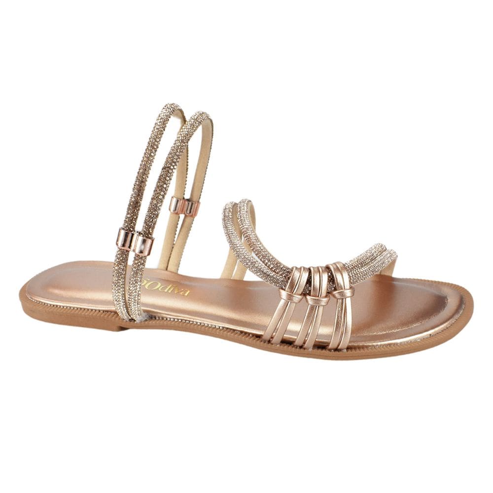 Sandália Rasteira Flat Melissa Godiva Cobre 338329
