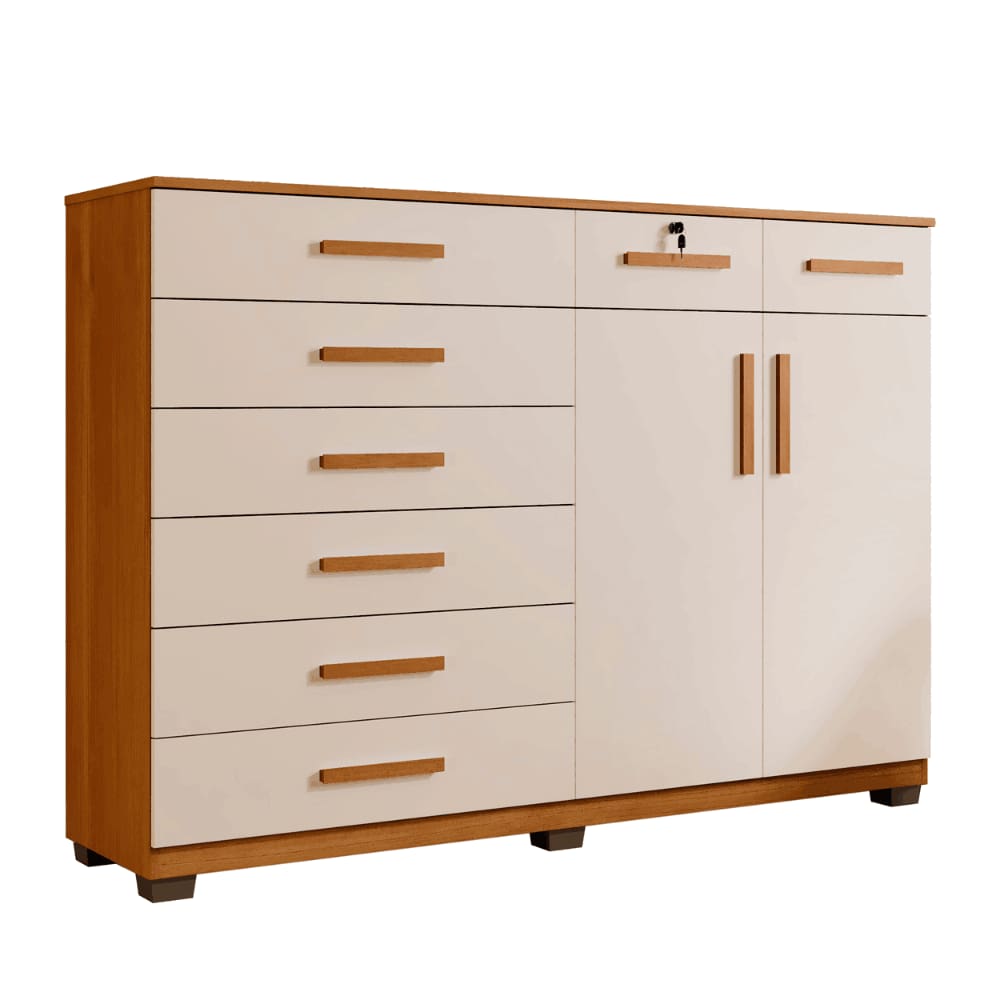 Cômoda New Triunfo 8 gavetas 2 portas Benetil