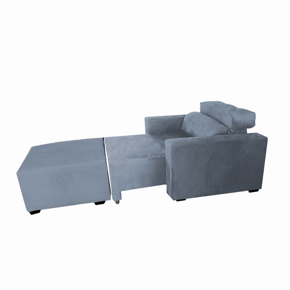 Poltrona Sofa Amamentação Retrátil e Reclinável Veneza + Puff Bella Grafitte