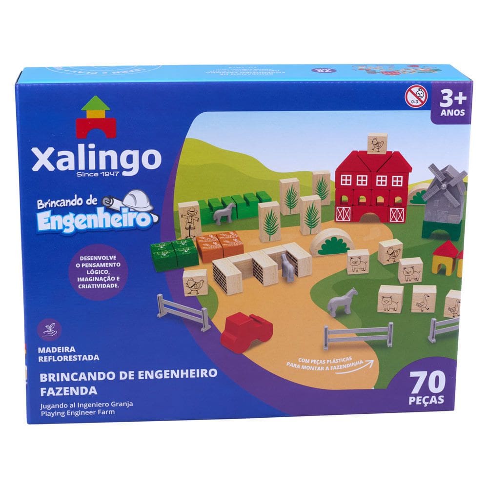 Brincando de Engenheiro Fazenda com 70 Blocos