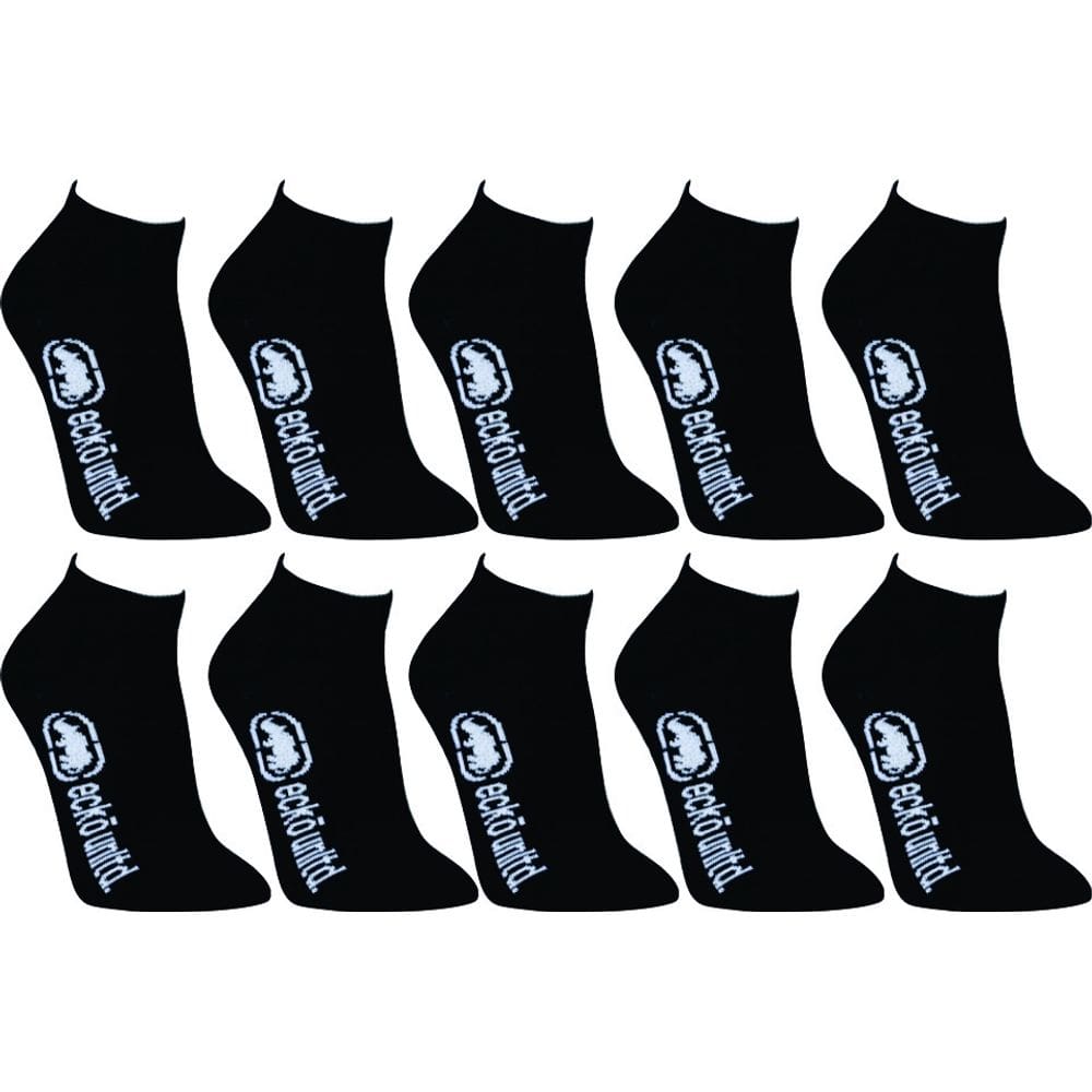 Kit 6 Meias Cano Curto Unisex Adulto Preta Ecko Ulntd