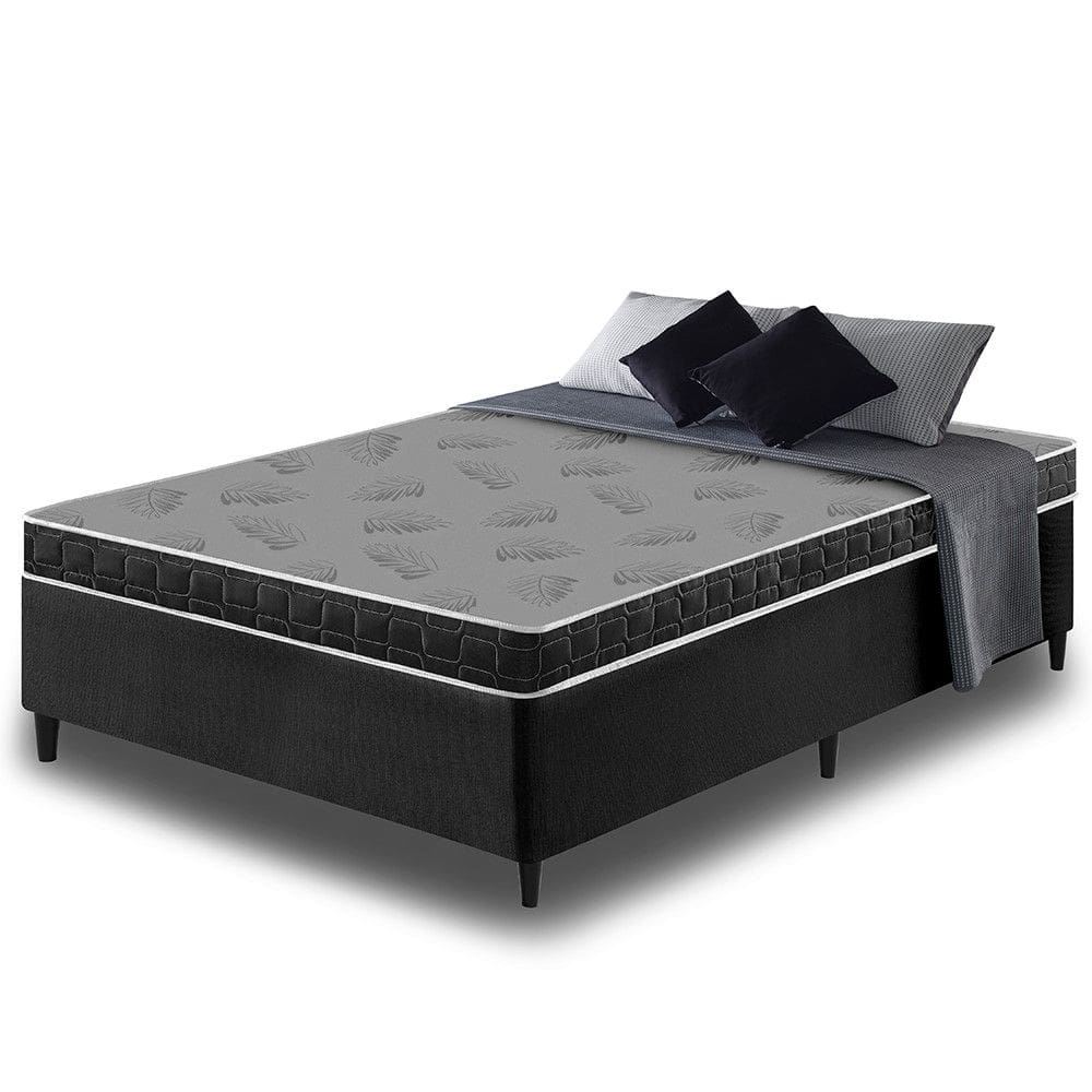 Cama Box Viúva Preta + Colchão Viíuva Querubin Espuma D20 128x188x12cm