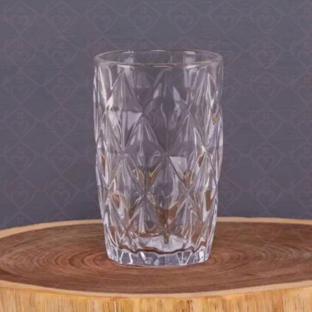 Conj 18 Copos Vidro Desenhado 370ml Elegante Transparente