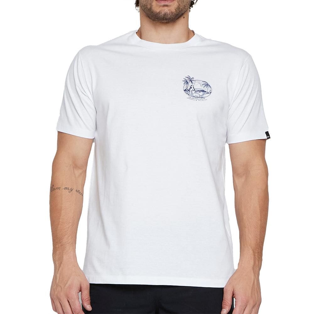 Camiseta Quiksilver Restin And Relaxing S25 Masculina Branco