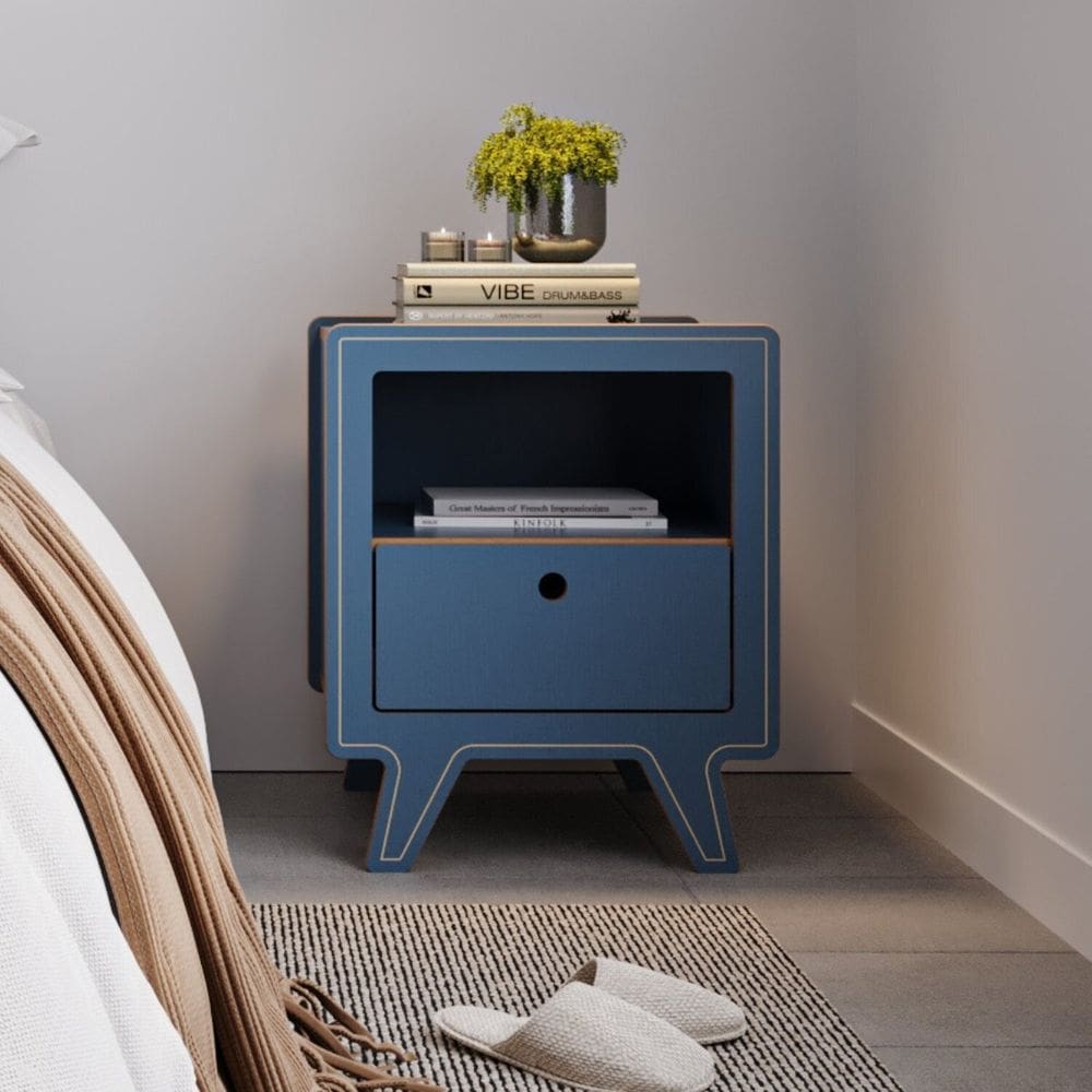Mesa de Cabeceira 1 Gaveta - Janis Azul