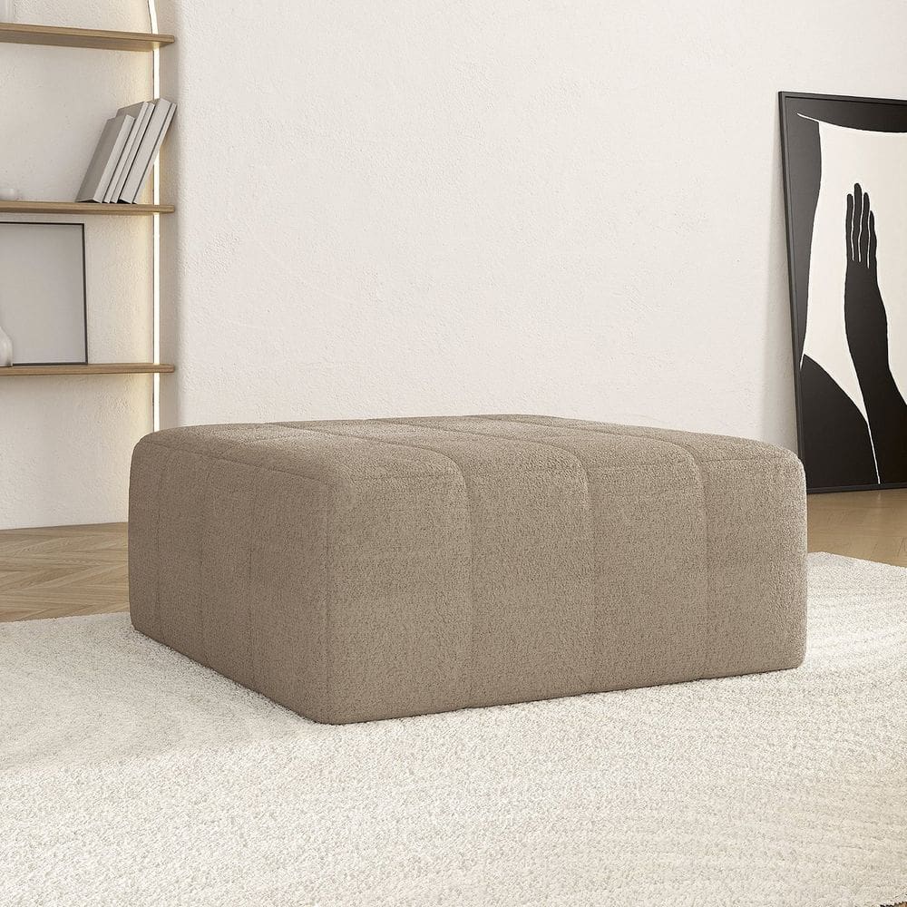 Puff Modular de Espuma Easybox Cabecasa Madeiramadeira Taupe