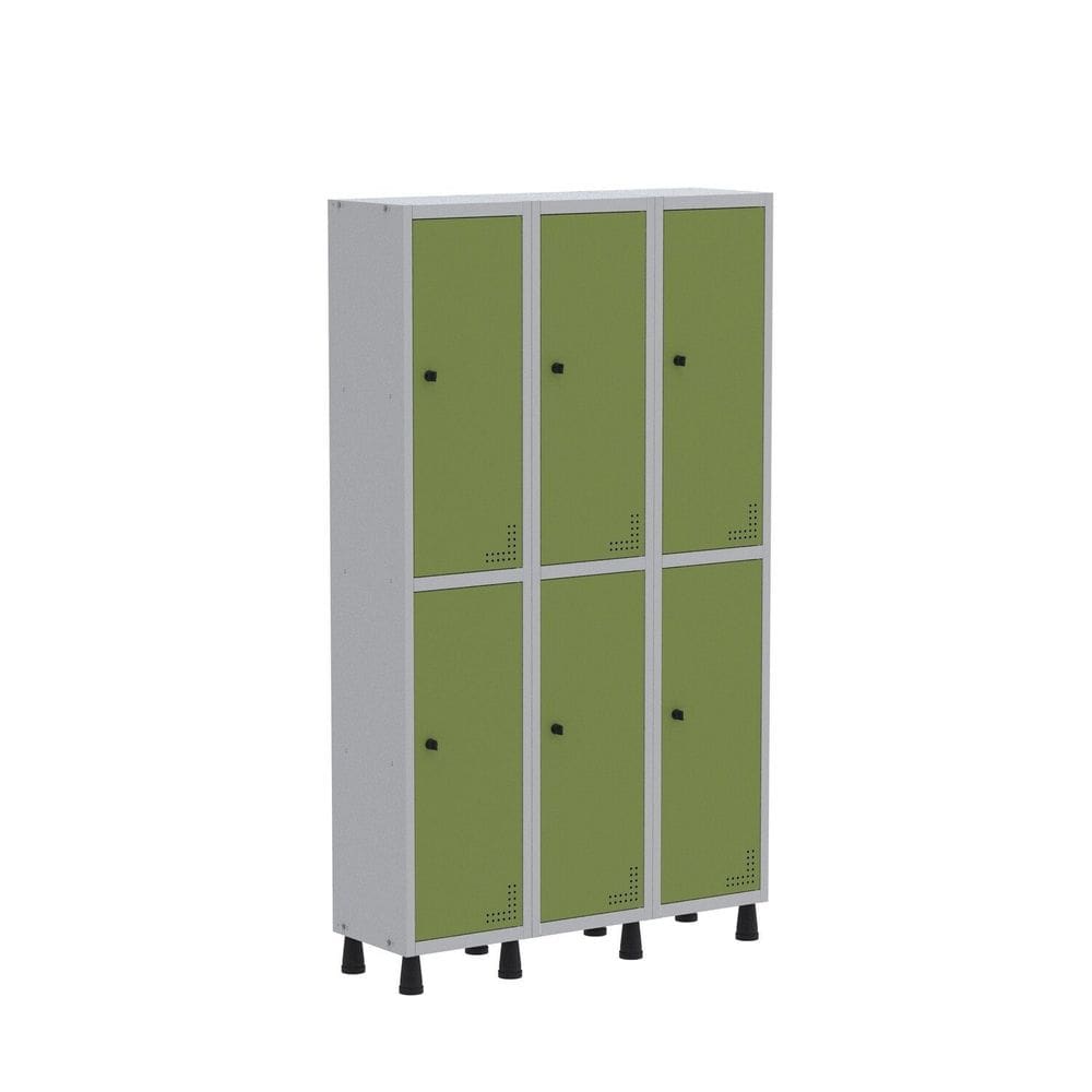 Roupeiro Aco Light 3v 06 Portas Gr303/6pri Cinza/Verde