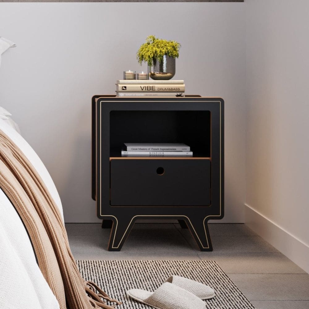 Mesa de Cabeceira 1 Gaveta - Janis Preto