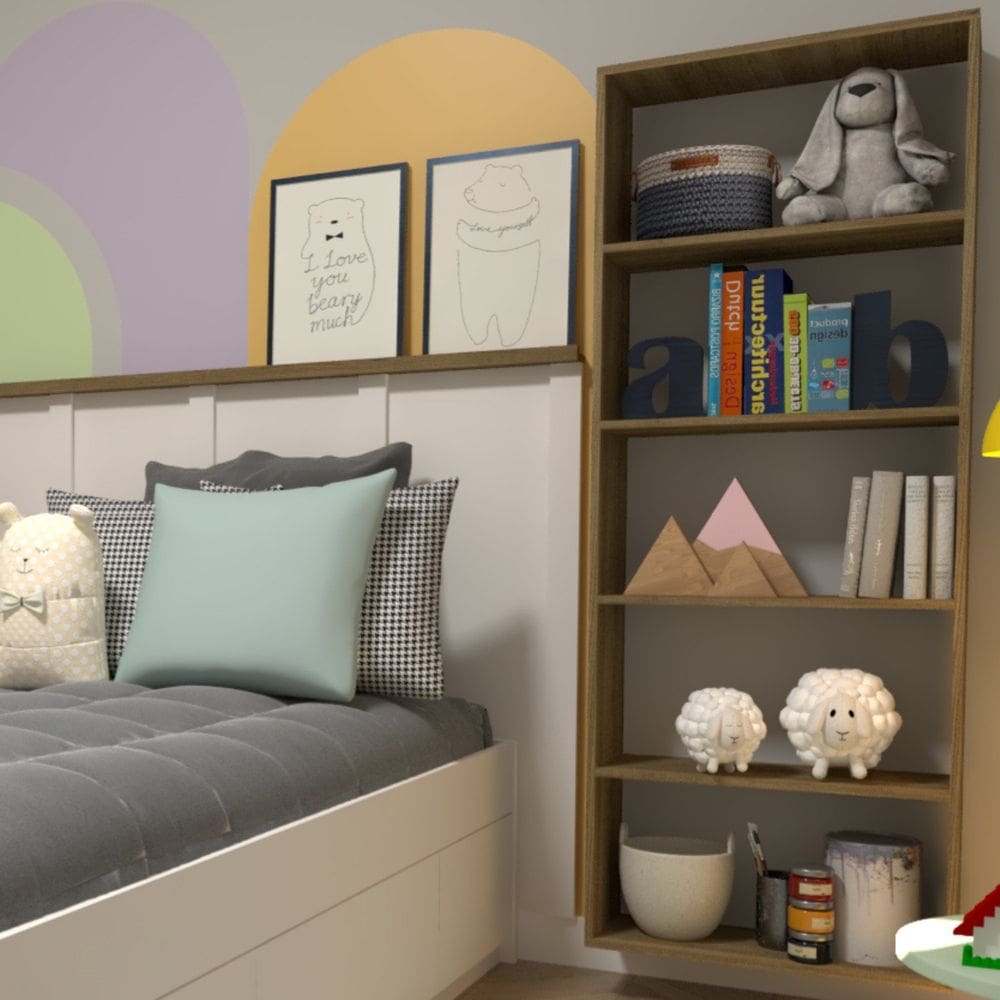 Estante Infantil para Organizar Brinquedos e Decoração Carvalho Mel Yescasa Mel