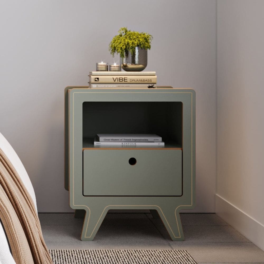 Mesa de Cabeceira 1 Gaveta - Janis Verde