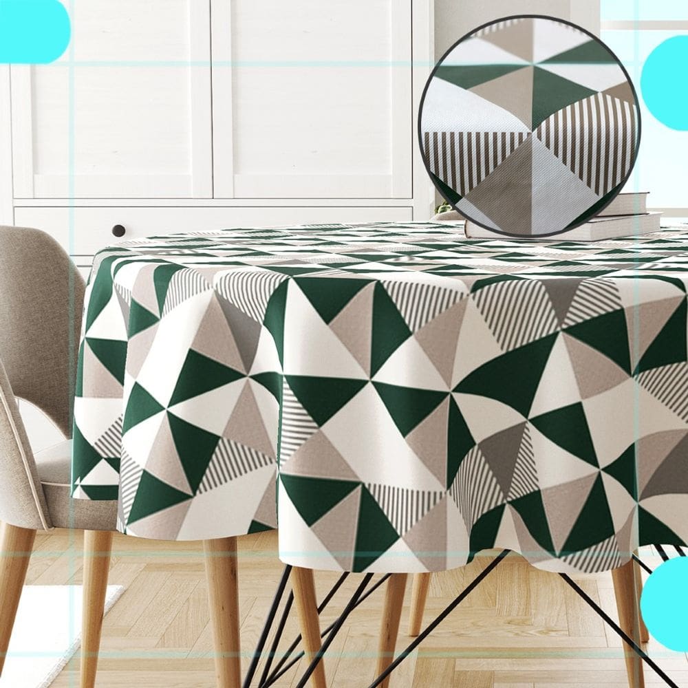 Toalha Mesa Plástica Térmica Fusion Vd 4 Lugares Redonda 1,38