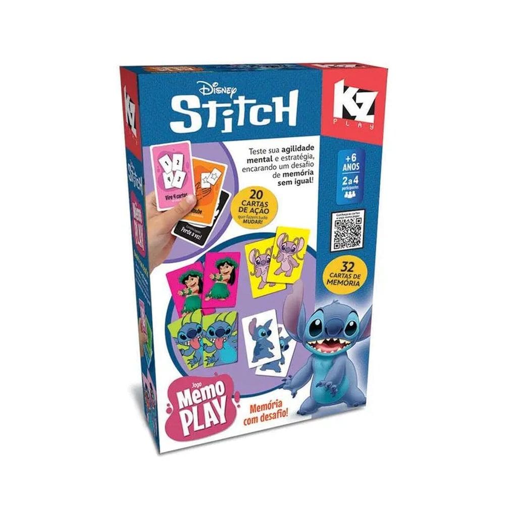 Jogo De Memória Stich Play 32 Peças Elka - 1284