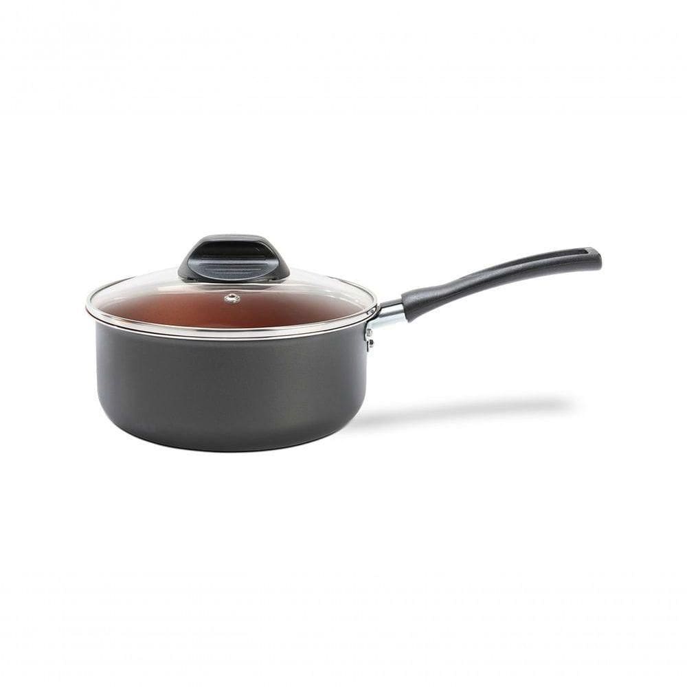 Panela Com Tampa 18 Cm 1,9 L Revestimento Pro-flon Antiaderente Cor Cinza Range Linha Topázio Brinox Cinza