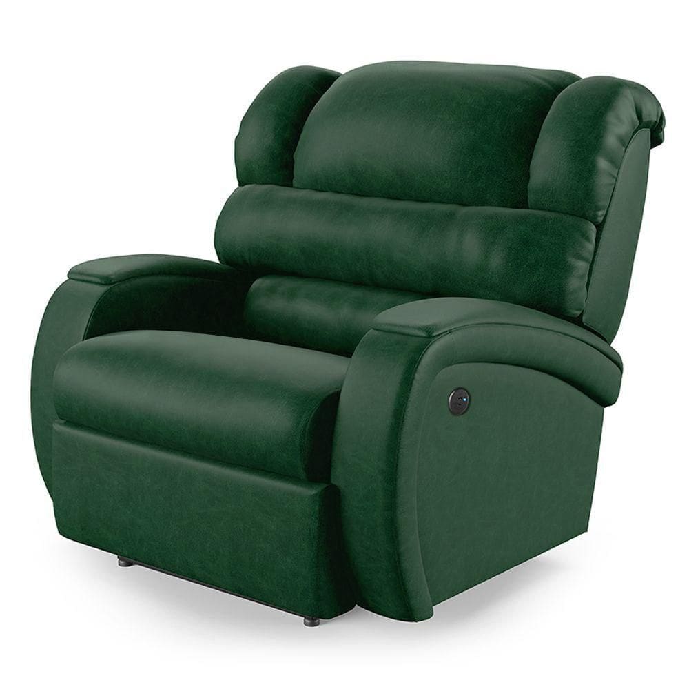 Poltrona Do Papai Reclinável Napoli Controle Power Elétrico Usb Pu Vd Musgo Fh1