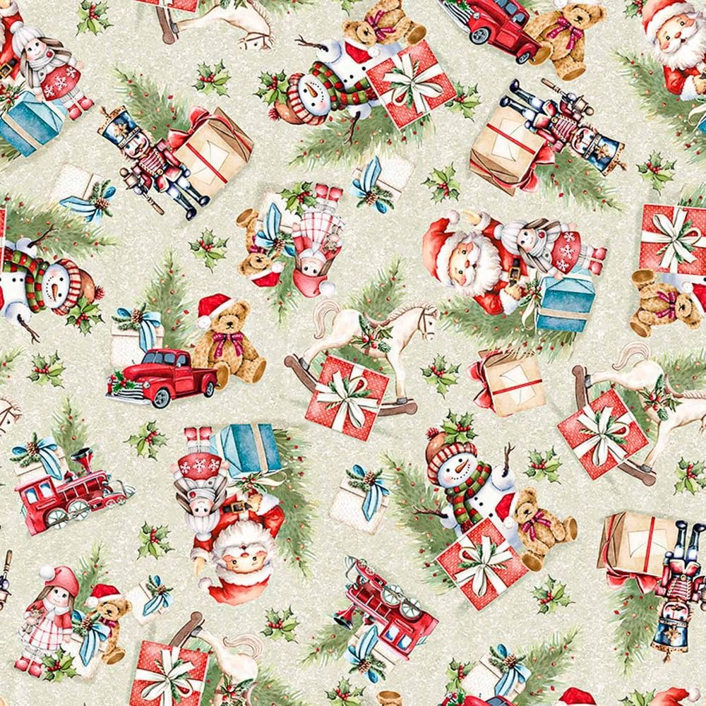 Tecido Tricoline Estampa Dohler 100% Algodão Natal 2 Metros