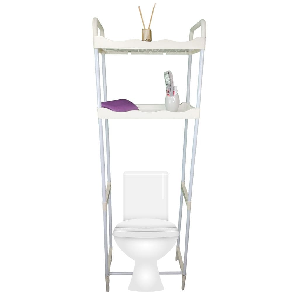 Rack Estante Banheiro 2 Prateleiras Vaso Sanitario Multiuso Orgnizaçao Cozinha Lavanderia Armazenamento Pratico