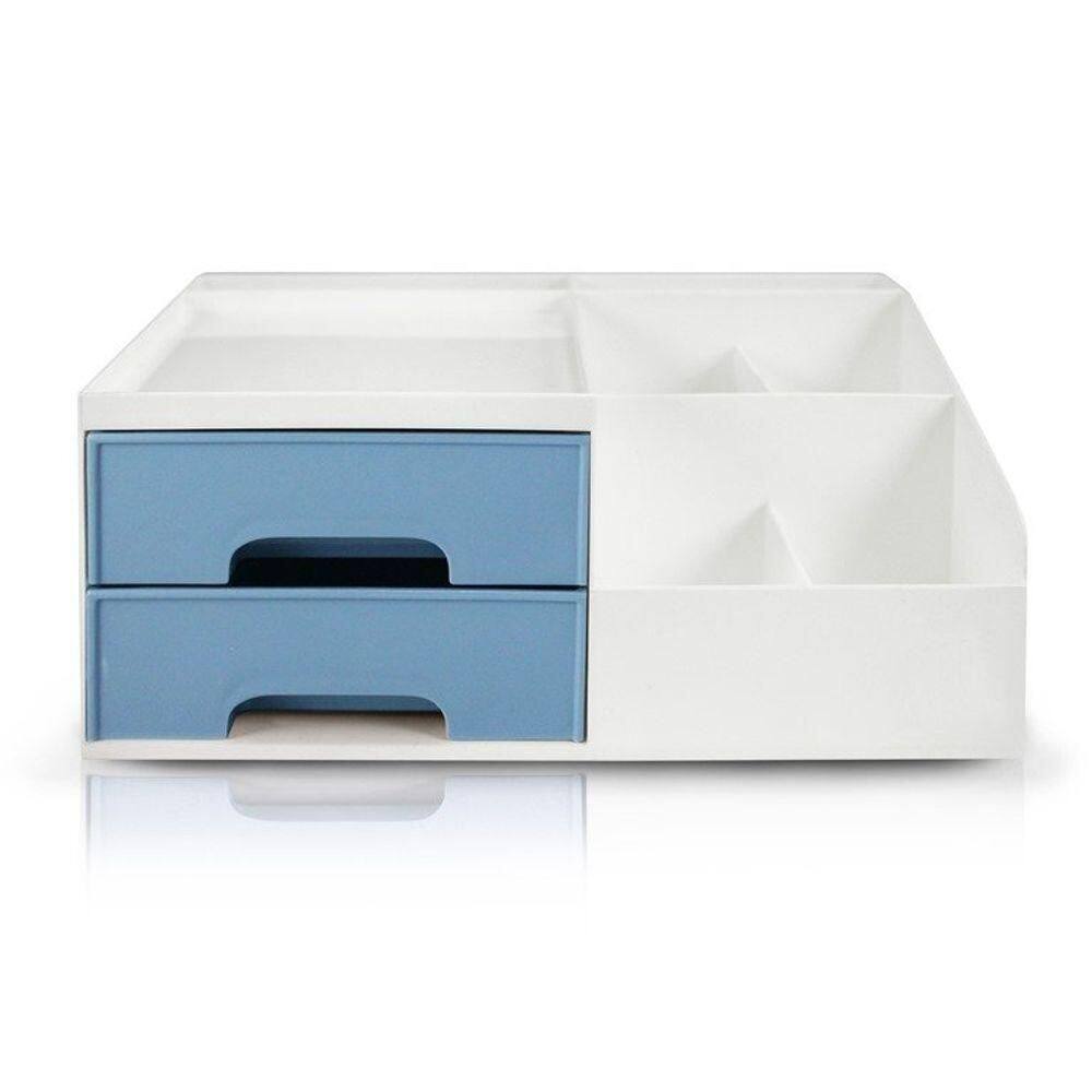 Organizador Multiuso De 2 Gavetas De Mesa Jacki Design Azul