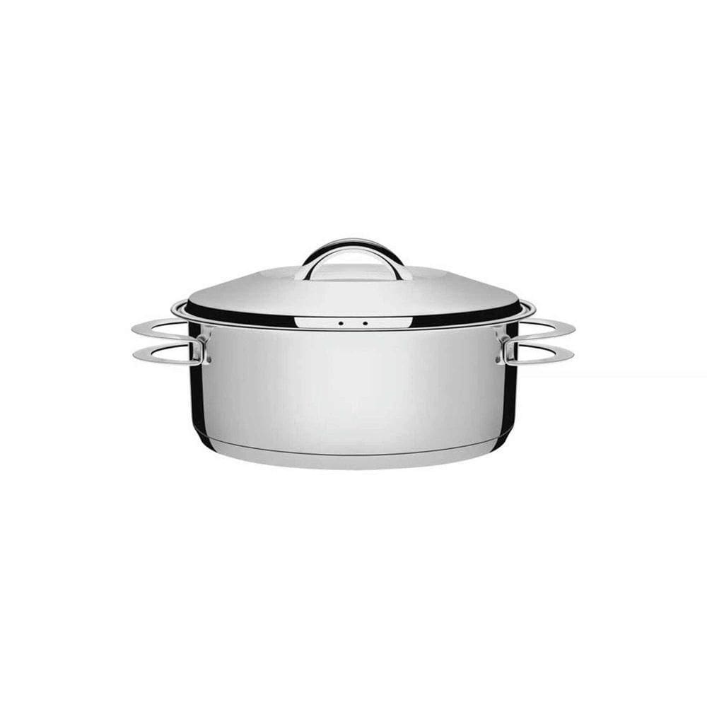 Caçarola Tramontina Solar Rasa Em Aço Inox Fundo Triplo Com Tampa E Alças 20 Cm 2,9 L Tramontina