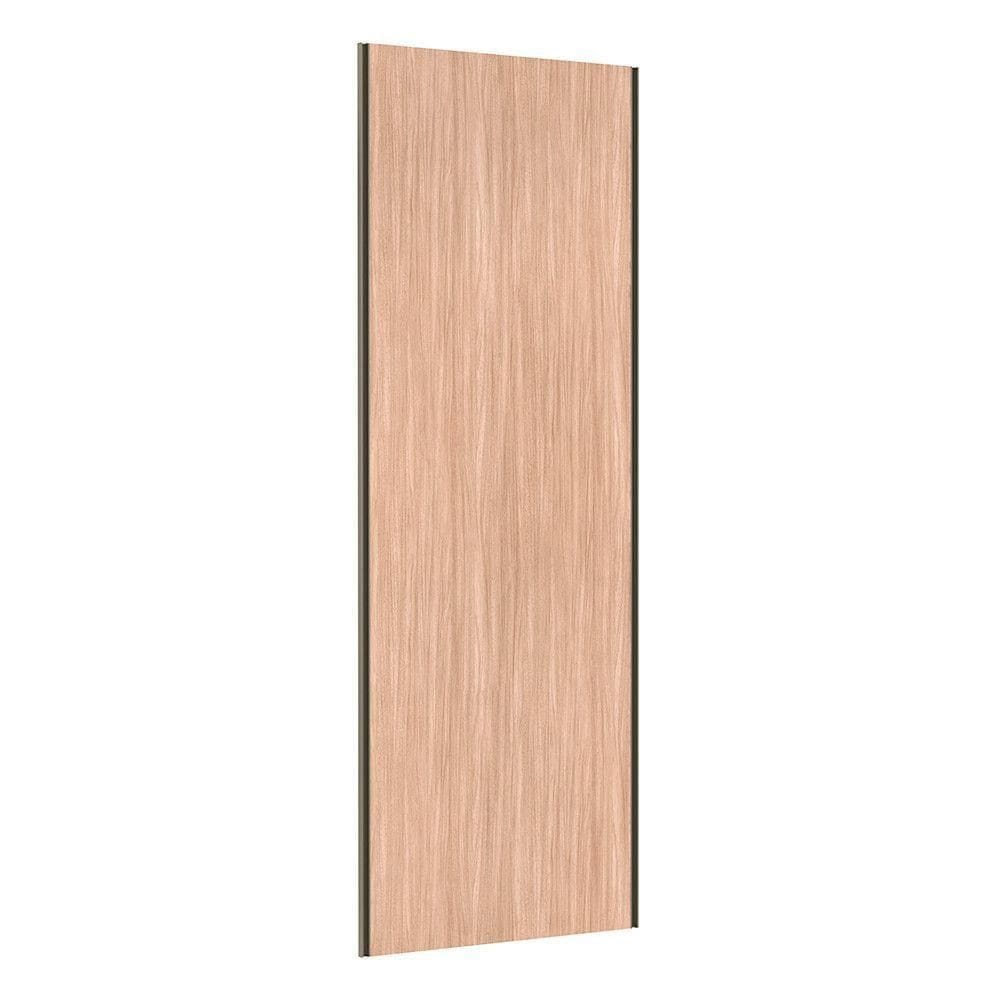 Porta De Correr 80cm Com Puxador Inox E Kit Ferragem Cumaru