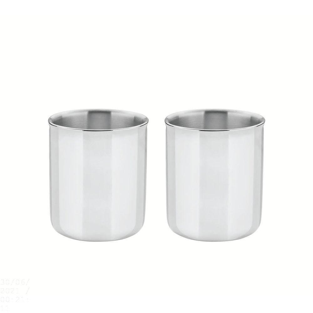 Conjunto De Xícaras Para Café E Chá Tramontina Em Aço Inox Com Acabamento Brilho 2 Peças Tramontina