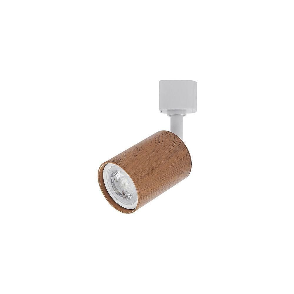 Spot Direcionável Para Trilho Eletrificado Nordecor Holzi Mr16 Gu10 Bivolt Imbuia - Branco 6603